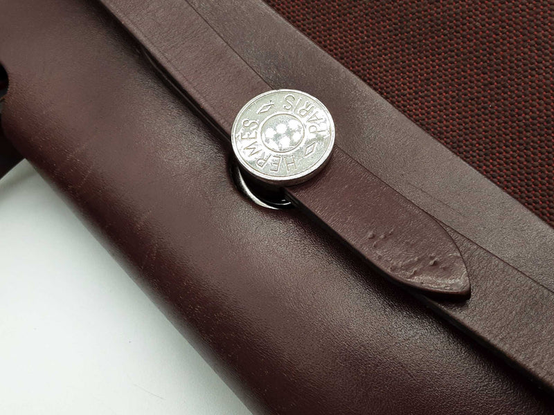 Hermes Herbag 31 Prune Red Purple Militaire Canvas Leather Bag Do0525exzde