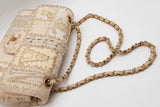 Chanel White & Beige Cnavas Tweed Patchwork Shoulder Bag Eb0326prrxde