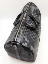 Louis Vuitton Keepall Bandoulière 50 In Damier Graphite Pixel Coated Canvas Fw0726ecrdu