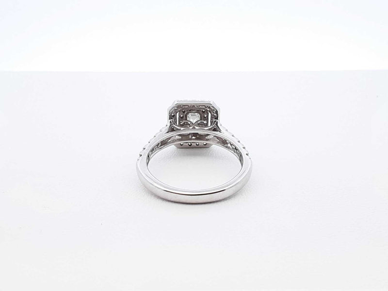 1.32 Cttw Diamond & 14k White Gold Double Halo Ring 4.1 Gram Sz 6.75 Fw0725pzxdu