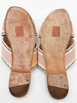 Christian Dior Dway Crossover Strap Canvas Slides Size 37.5 Eb1125crdu