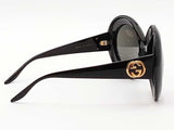 Gucci Gg0774s Round Black Sunglasses With Case Aa0826lzxsa