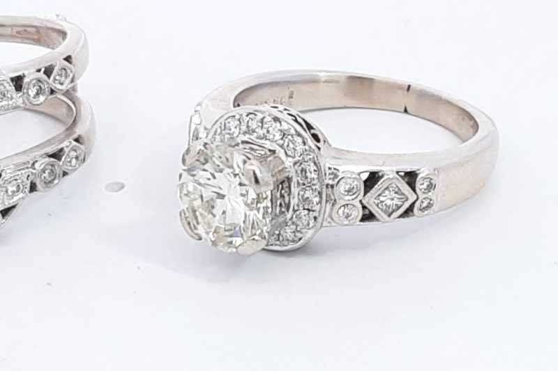 1.76ctw Diamond Wedding Set In 14k White Gold 14.6 Grams Size 8.5 Eb0225orxzsa
