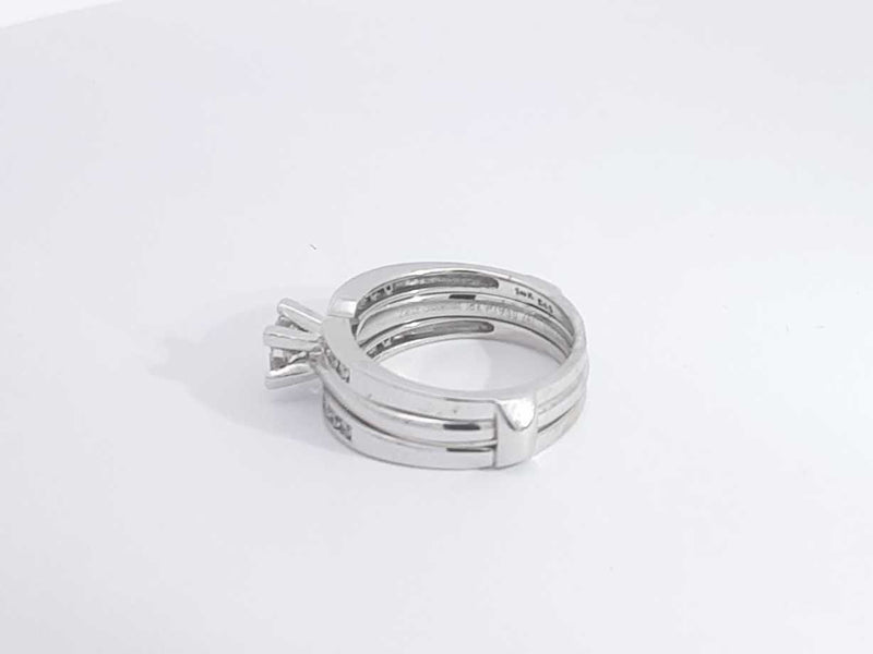 0.60 Cttw Diamond 14k White Gold Ring 7.9 Grams Size 7 Aa0725rxzsa