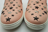 Jimmy Choo Studded Star Pink Leather Slip On Sneakers Size 43 Eb1225lexde