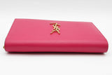 Yves Saint Laurent Pink Leather Cassandre Clutch With Chain Eb0526cpide