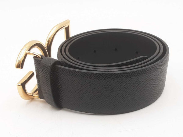 Dolce & Gabbana Black Leather D&g Logo Belt Size 36/90 Sd0725crsa