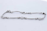0.05cttw Diamond Cable Link Bracelet 18k White Gold 8.1 Grams 7 Inch Eb0526cxzde