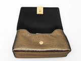 Tom Ford Nobile Mini Chain Clutch In Textured Gold Lamé Fw1125rxzdu