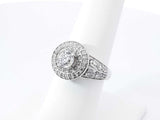 1.93 Cttw Diamond & 14k White Gold Double Halo Ring 6.9 Grams Size 7 Fw0626ezxdu