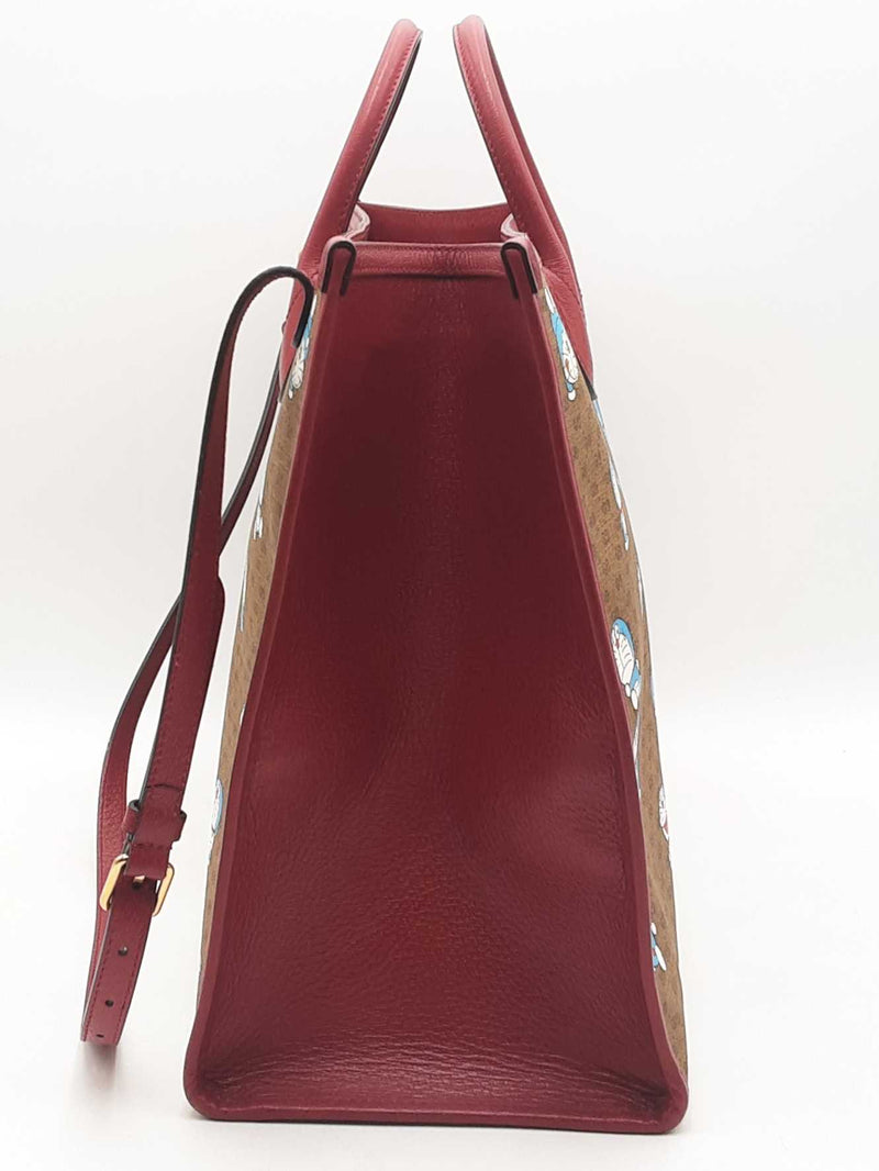 Gucci Gg Supreme Doraemon Tote Bag Brown Aa0825pxzsa
