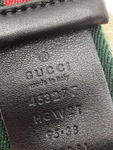 Gucci Web Canvas Belt With Queen Maragret Bee Buckle Size 95/38 Eb0526ixsa
