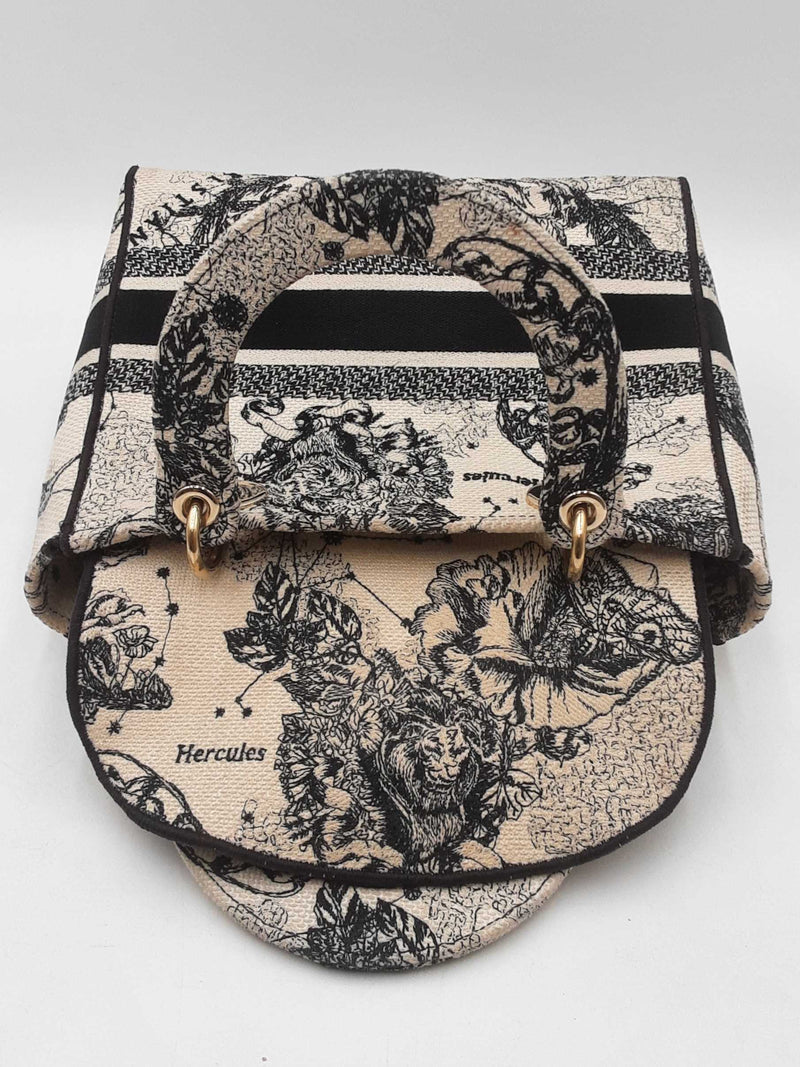 Christian Dior Lady Dior D-lite In Toile De Jouy Embroidered Canvas Fw0725lexzdu