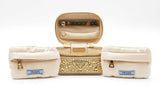 Prada Small Crystal-embellished Jewelry Case In Gold Satin Fw0726pzxdu