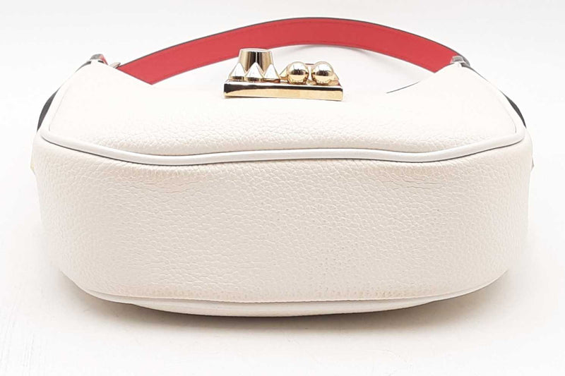 Christian Louboutin Carasky White Leather Shoulder Bag Eb1224rxzsa