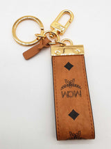Mcm Cognac Brown Visetos Coated Canvas Goldtone Key Ring Do0926crde