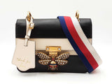 Gucci Queen Margaret Small Shoulder Bag In Black & Ivory Leather Fw0626orzdu