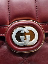 Gucci Deco Burgundy Leather Shoulder Bag Eb0626cxzde