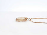 Diamond & Quartz Pendant With 14k Gold Wheat Chain 8.1 Grams 18 Inch Fw05269crdu