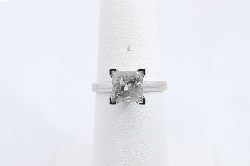 Approx. 1ctw Princess Cut Diamond Ring 14k White Gold 3.5g Size 5.5 Eb1124pxzsa