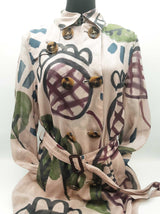 Burberry Prorsum Painted Dusty Pink Sheer Trenchcoat Size Italian 42 Do0925wxzde