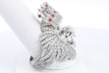 Approx 3.07ctw Diamond Lion Head Ring 14k White Gold 39.6g Size 9.5 Eb0824wrxzsa