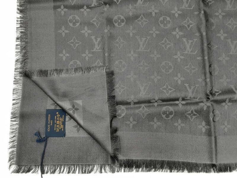 Louis Vuitton Monogram Classique Silk & Wool Square Shawl Fw0325ozxdu