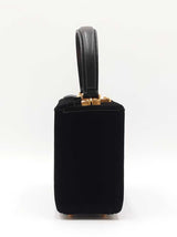 Fendi Push-lock Box Satchel In Black Velvet Fw0926cxzdu