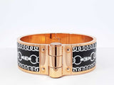 Hermès Balades Equestres 22mm Hinged Enamel Bangle Bracelet 6 Inch Fw0326oxzdu