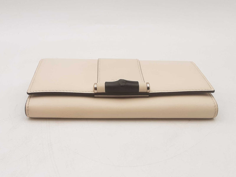 Gucci Beige Leather Bamboo Wallet Sd0725lzxsa
