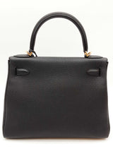 Hermes Kelly 28 Noir Black Togo Gold Hardware Shoulder Bag Do0925lexzxde