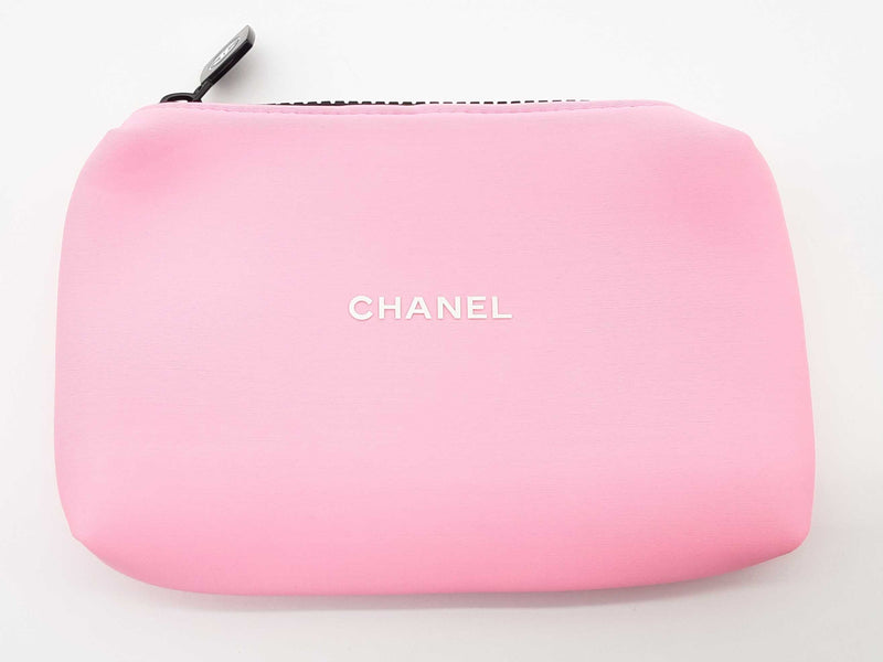 Chanel Vip Neon Pink Neoprene Cosmetic Bag Do0225oxde