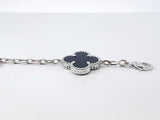 Van Cleef & Arpels Alhambra Bracelet 18k Gold Diamond & Onyx 7.5 In Fw0426czxzdu