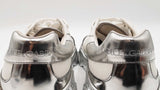 Dolce & Gabbana Daymaster Sneakers In White & Silver Leather Size Eu 39 Fw1025