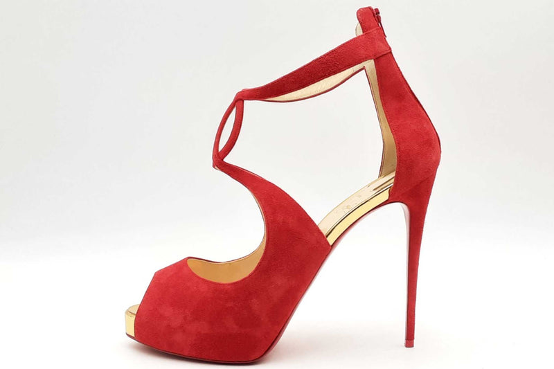 Christian Louboutin Red Suede Rosie Pumps Size 40 Eb0125lrxsa