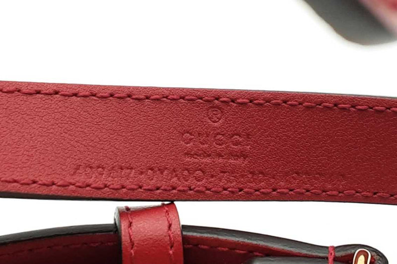 Gucci Marmont Red Leather Double G Belt Eb1224lrxdu