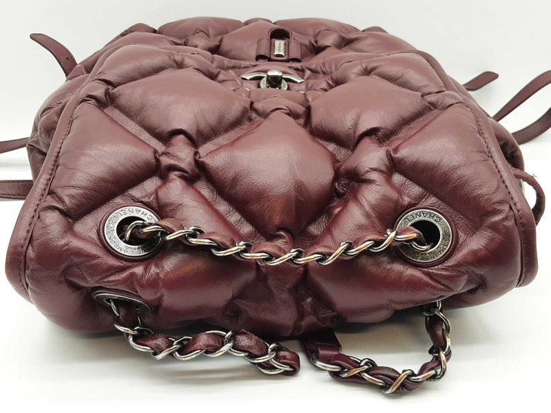 Chanel Chesterfield Burgundy Red Puffy Quilted Leather Backpack Do0625oxzxde