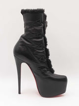 Christian Louboutin Oulanbator 160 Boots In Black Leather Size 37.5 Fw0226oxzdu