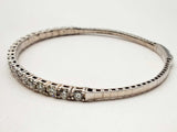 Approx 2.3 Ctw Diamonds 14k White Gold 8.9g Bangle Bracelet 6.75 In Do1224oxzxde