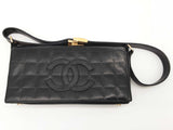 Chanel Cc Chocolate Bar Black Quilted Leather Shoulder Flap Bag Do0226crxde