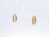 18k Yellow Gold Soft Rectangle Hoop Earrings 3.3 Grams Fw0826orxdu