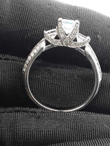 1.22 Cttw Three-stone Cathedral Ring In 14k White Gold 4 Grams Size 7.75 Fw0526lwxzdu