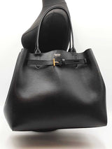 Tom Ford Audrey Black Grain Leather Tote Bag Fw0425irxdu