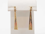 14k Tricolor Gold 4.8g Dangle Stud Earrings Do0725lrrde
