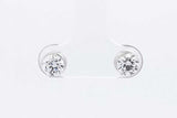 1.0cttw Lab Grown Diamond Stud Screwback Earrings 14k White Gold 0.8g Eb326orxsa