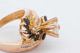 1.23cttw Diamond & Blue Gemstone Ring 18k Yellow Gold 8.2g Size 7 Eb0626llwxsa