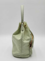 Prada Duet Bucket Bag In Acqua Green Renylon & Saffiano Leather Fw0326ixzdu