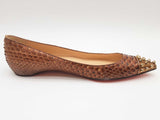 Christian Louboutin Brown Snakeskin Flats Size Eu 38.5 Do0525rxde