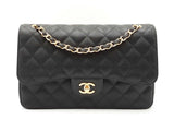 Chanel Jumbo Double Flap Bag In Black Quilted Caviar Leather Fw0725prxzdu