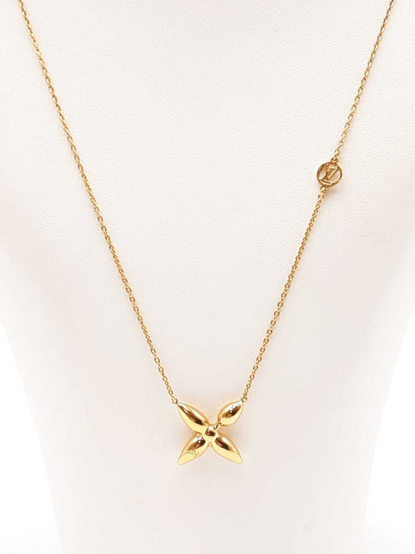 Louis Vuitton Louisette Monogram Blossom Gold-tone Fashion Necklace Fw0725lxzdu